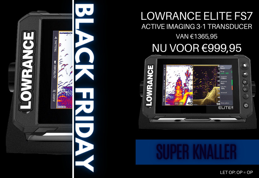 Lowrance elite FS7 - black friday aanbieding Fish Inn - banner